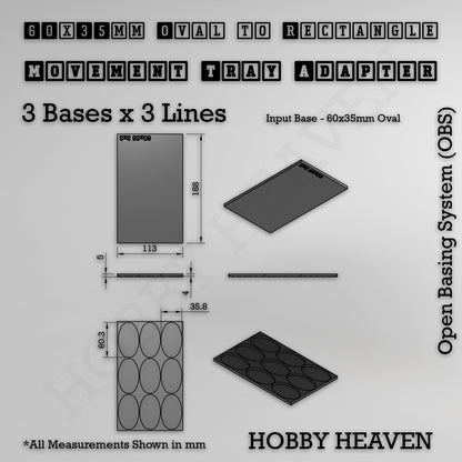Oval to Rectangle Movement Tray Adapters