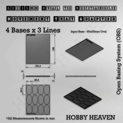 Oval to Rectangle Movement Tray Adapters