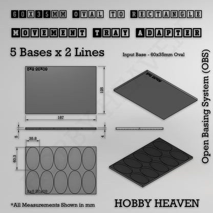 Oval to Rectangle Movement Tray Adapters
