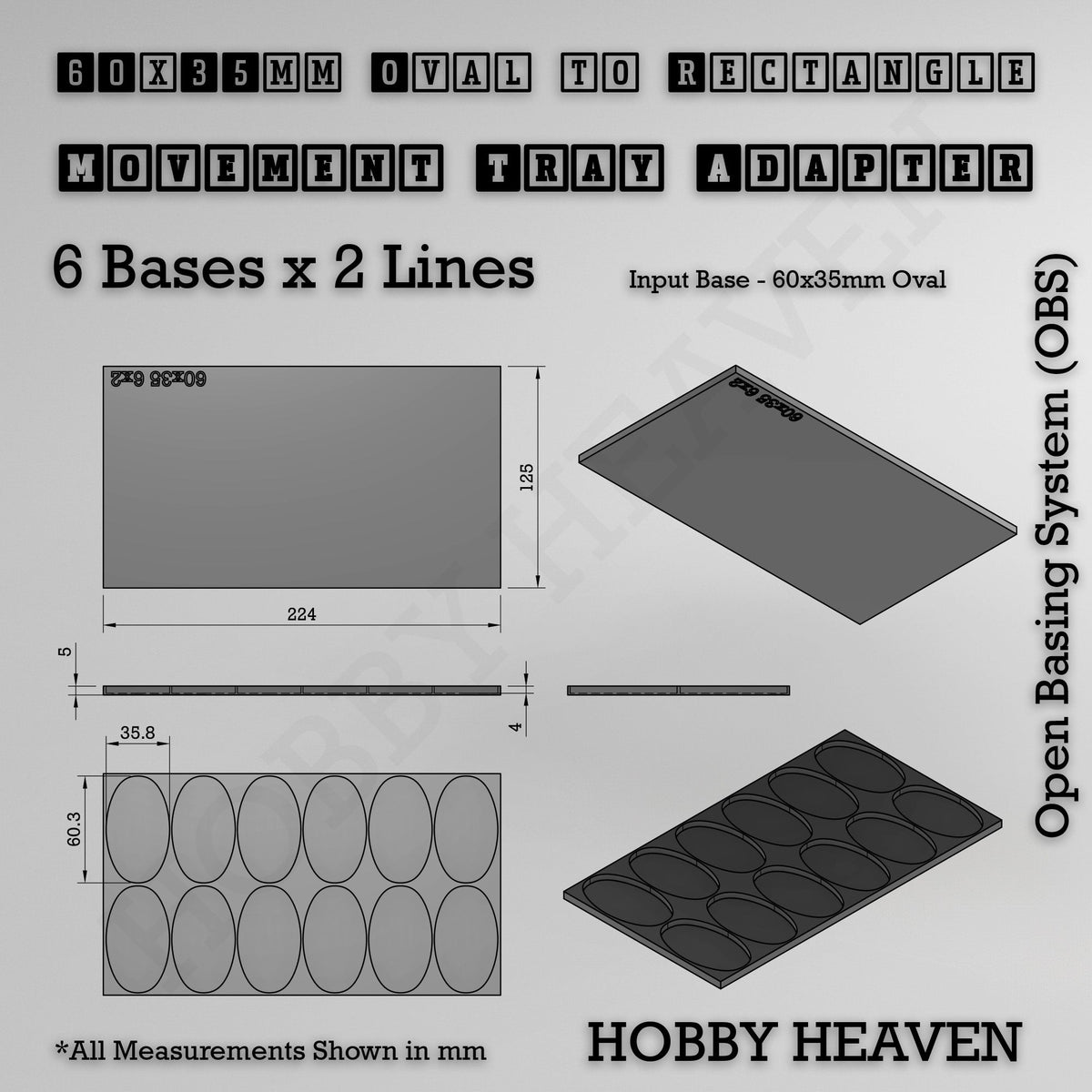 Oval to Rectangle Movement Tray Adapters