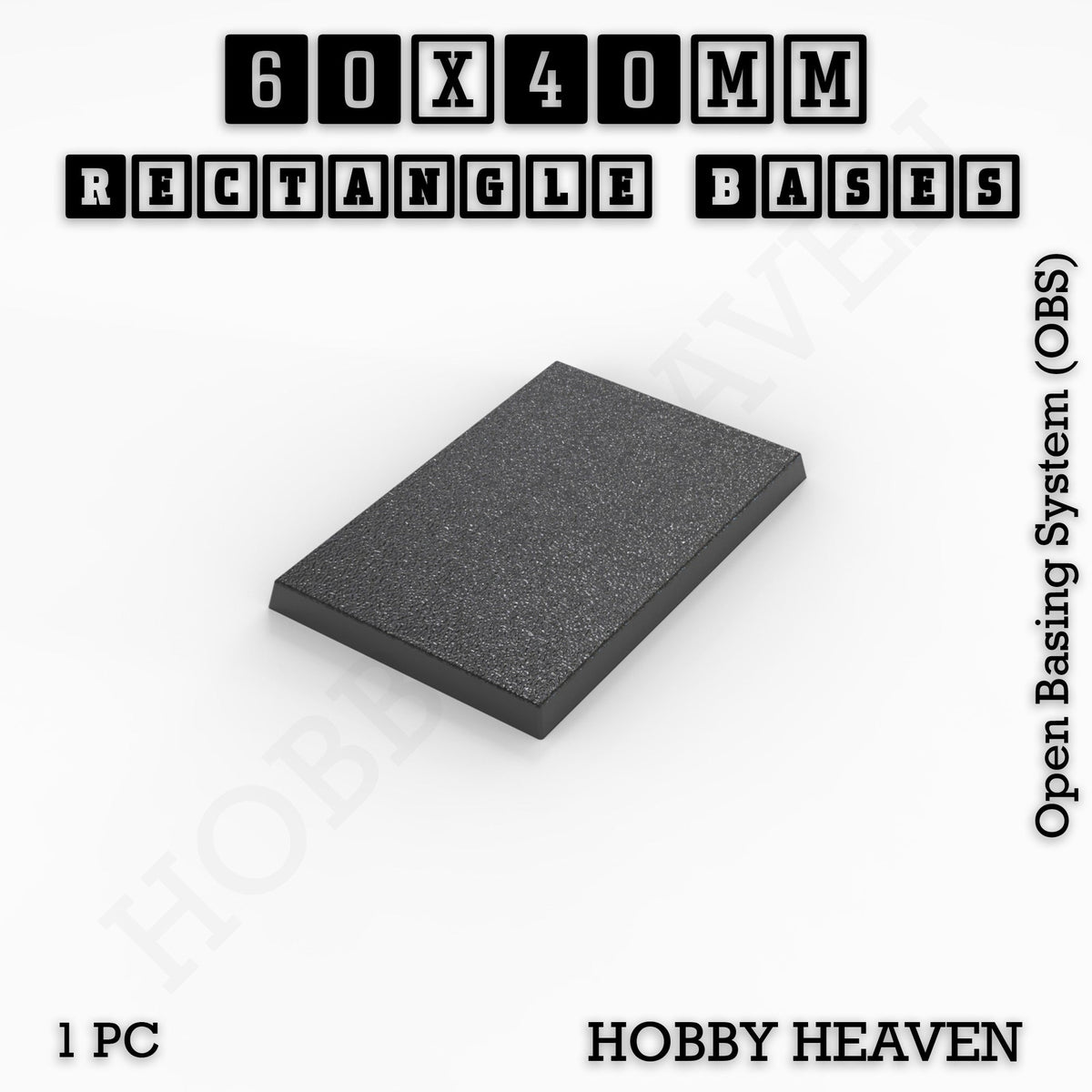 Rectangle Bases Medium Sizes - 75x30mm to 125x40mm and up to 100x90mm Wide - 3D Print Tabletop Games