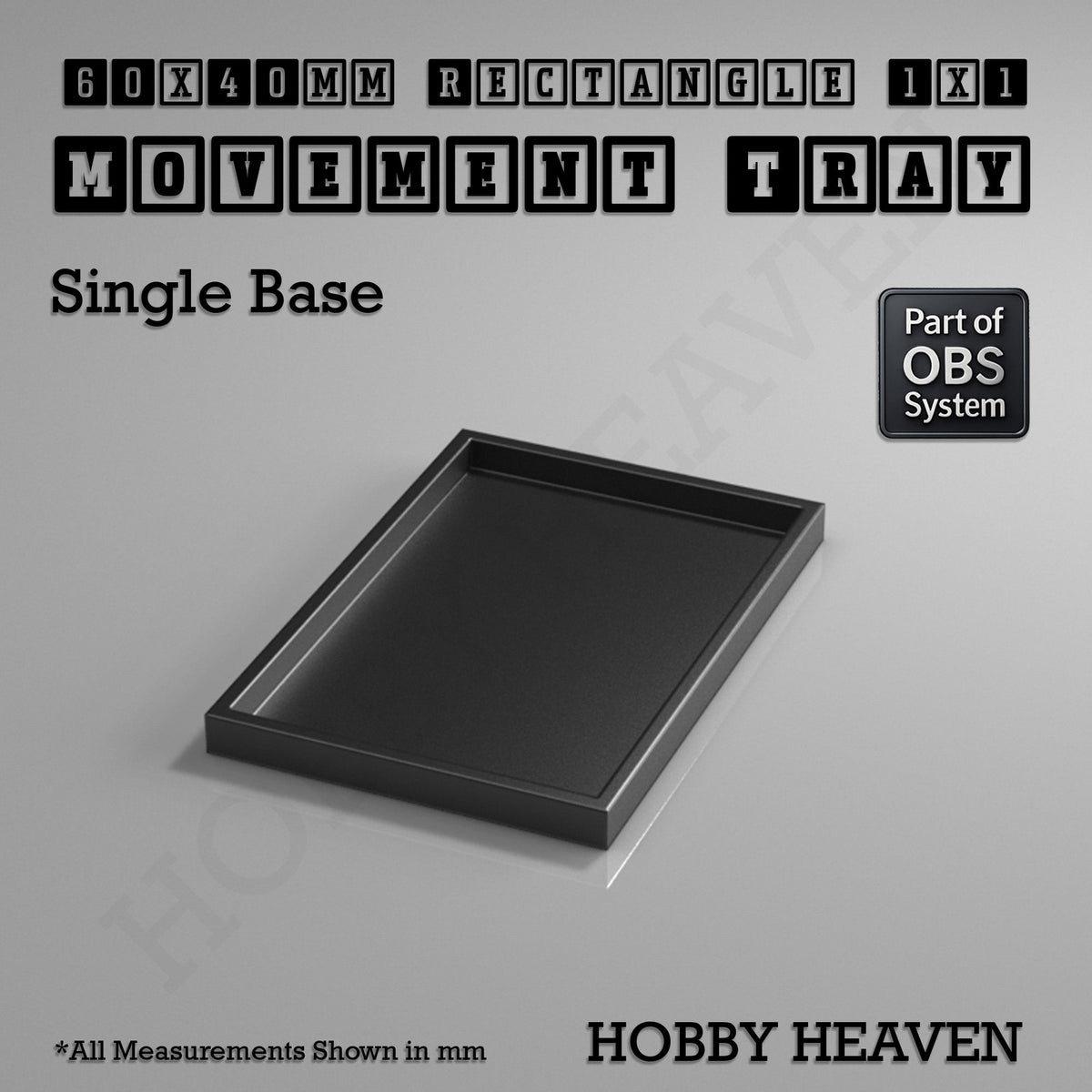 Rectangle Movement Trays | Cavalry & Monsters | 50×25-100×60mm | OBS System