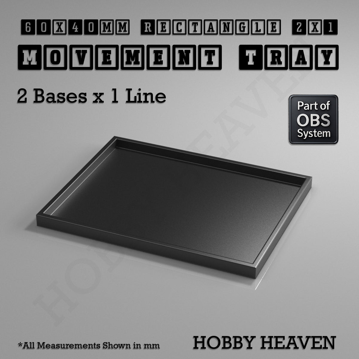 Rectangle Movement Trays | Cavalry & Monsters | 50×25-100×60mm | OBS System