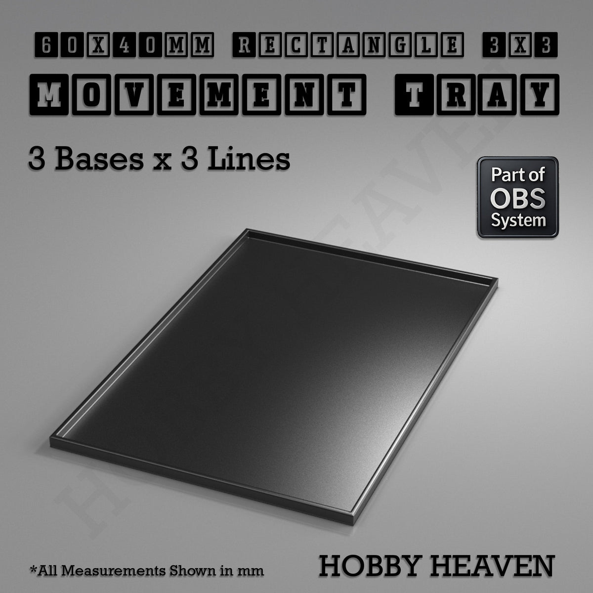 Rectangle Movement Trays | Cavalry & Monsters | 50×25-100×60mm | OBS System