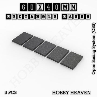 Rectangle Bases Medium Sizes - 75x30mm to 125x40mm and up to 100x90mm Wide - 3D Print Tabletop Games