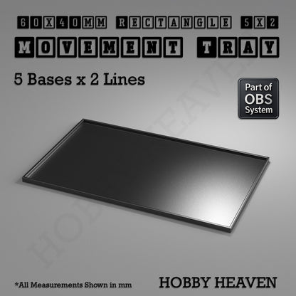 Rectangle Movement Trays | Cavalry & Monsters | 50×25-100×60mm | OBS System
