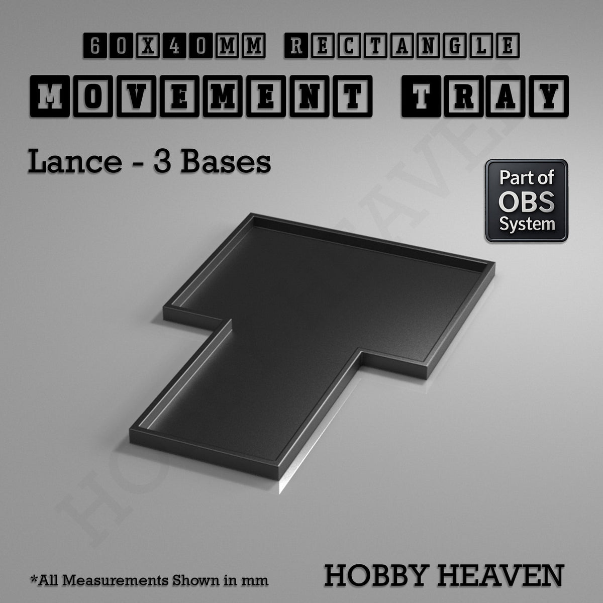 Rectangle Movement Trays | Cavalry & Monsters | 50×25-100×60mm | OBS System