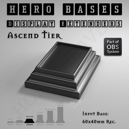 Hero Bases Display Extenders | Squares and Rectangles | Convert Gaming Bases to Display Bases & Plinths
