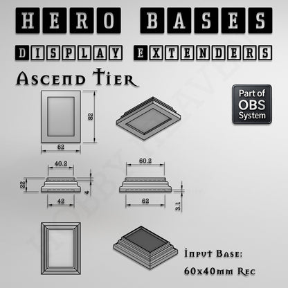 Hero Bases Display Extenders | Squares and Rectangles | Convert Gaming Bases to Display Bases & Plinths