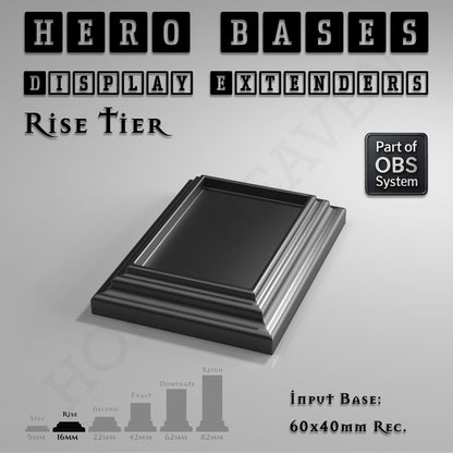 Hero Bases Display Extenders | Squares and Rectangles | Convert Gaming Bases to Display Bases & Plinths
