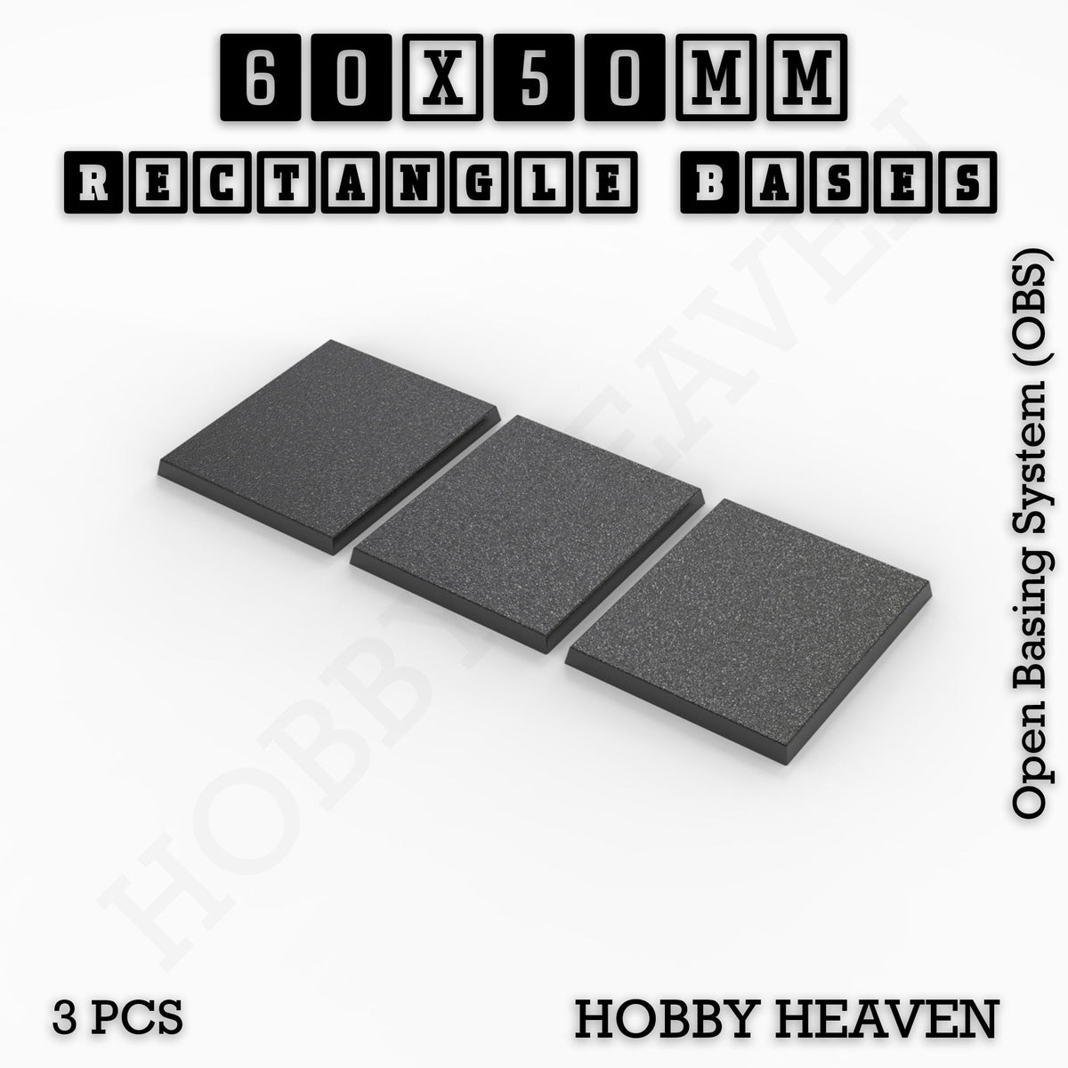 Rectangle Bases Medium Sizes - 75x30mm to 125x40mm and up to 100x90mm Wide - 3D Print Tabletop Games