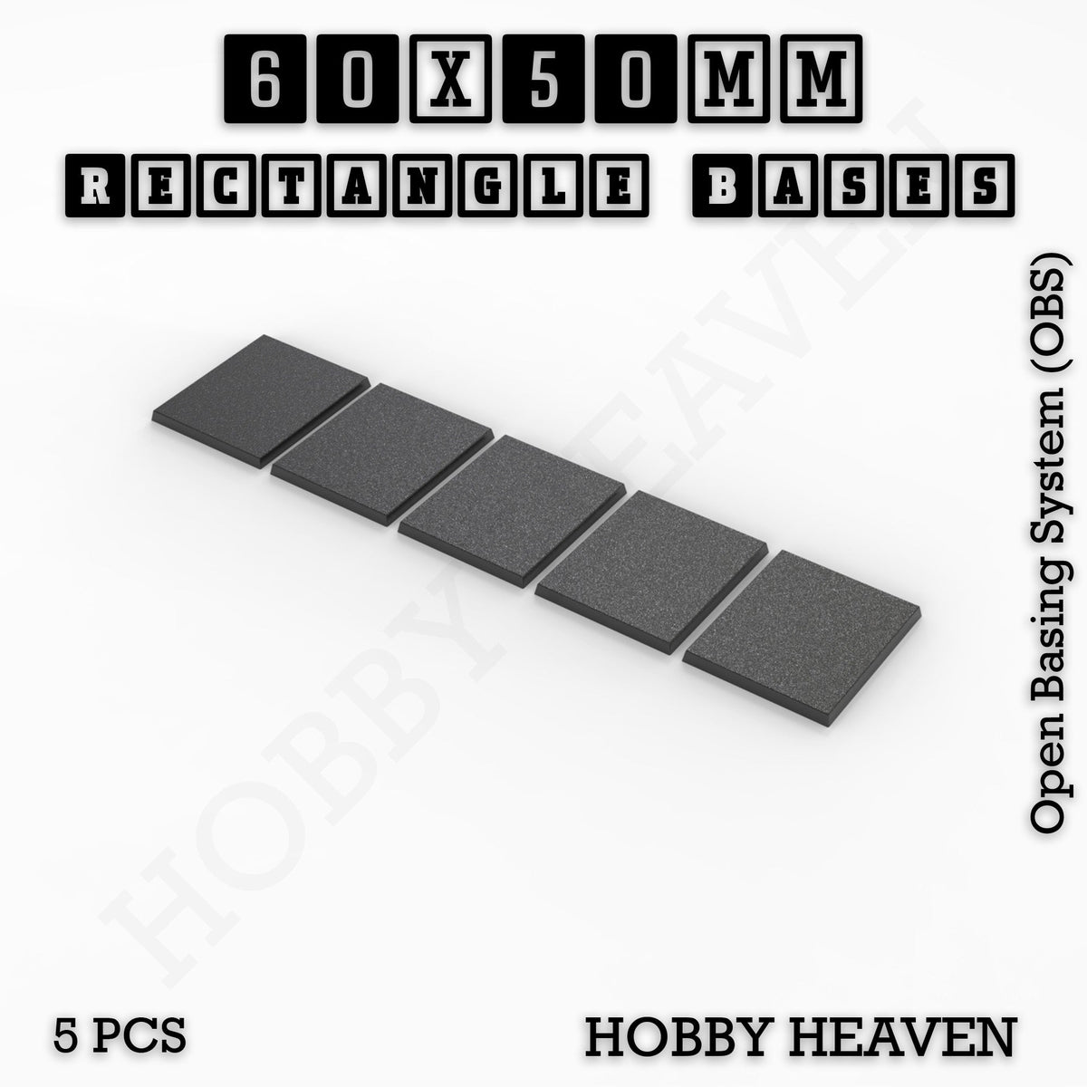 Rectangle Bases Medium Sizes - 75x30mm to 125x40mm and up to 100x90mm Wide - 3D Print Tabletop Games