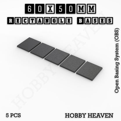 Rectangle Bases Medium Sizes - 75x30mm to 125x40mm and up to 100x90mm Wide - 3D Print Tabletop Games