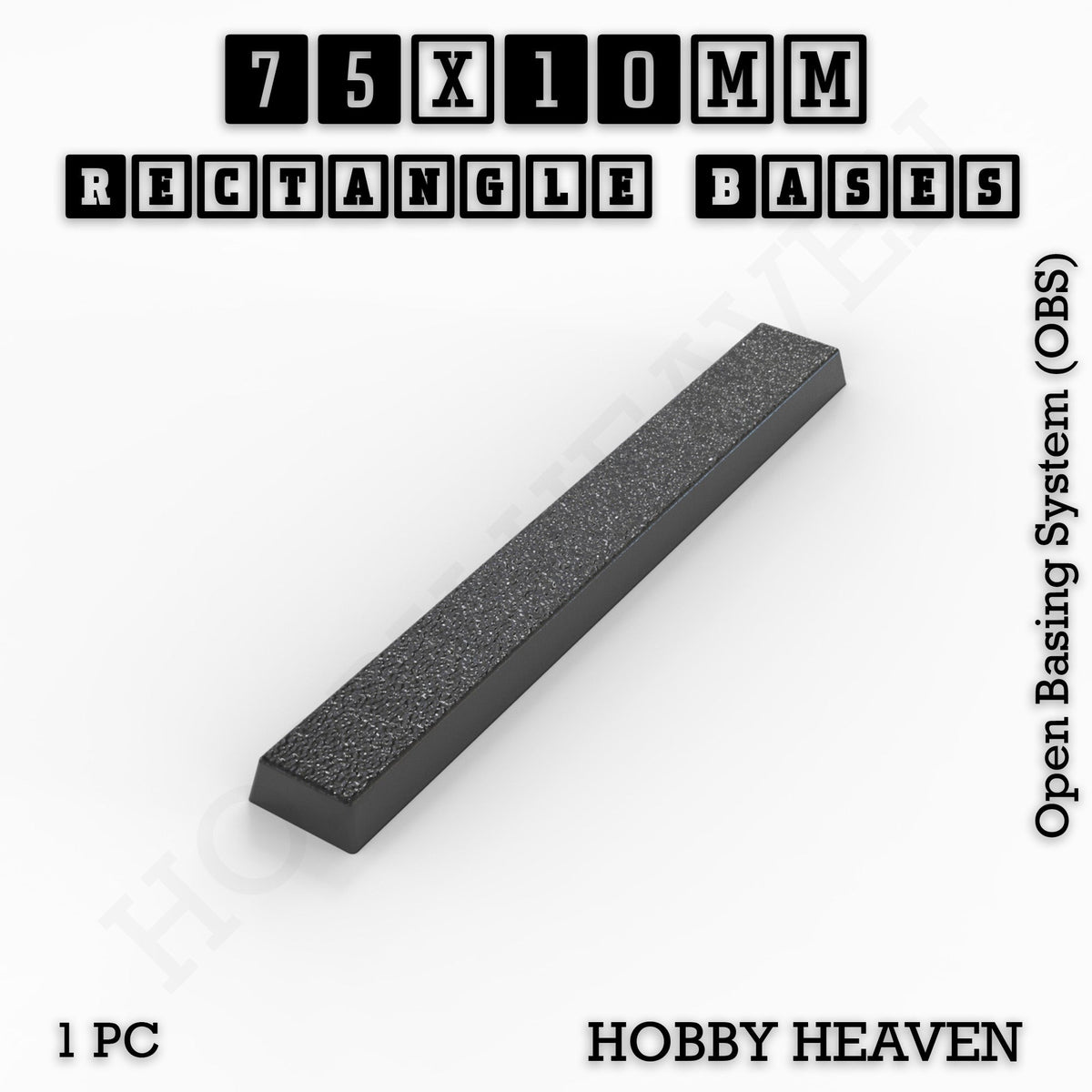 Rectangle Bases Small Sizes - 20x15mm to 75x25mm and up to 60x50mm Wide - 3D Print Tabletop Games