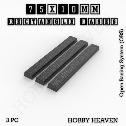 Rectangle Bases Small Sizes - 20x15mm to 75x25mm and up to 60x50mm Wide - 3D Print Tabletop Games