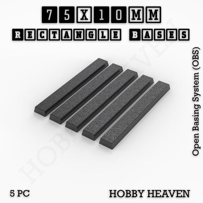 Rectangle Bases Small Sizes - 20x15mm to 75x25mm and up to 60x50mm Wide - 3D Print Tabletop Games