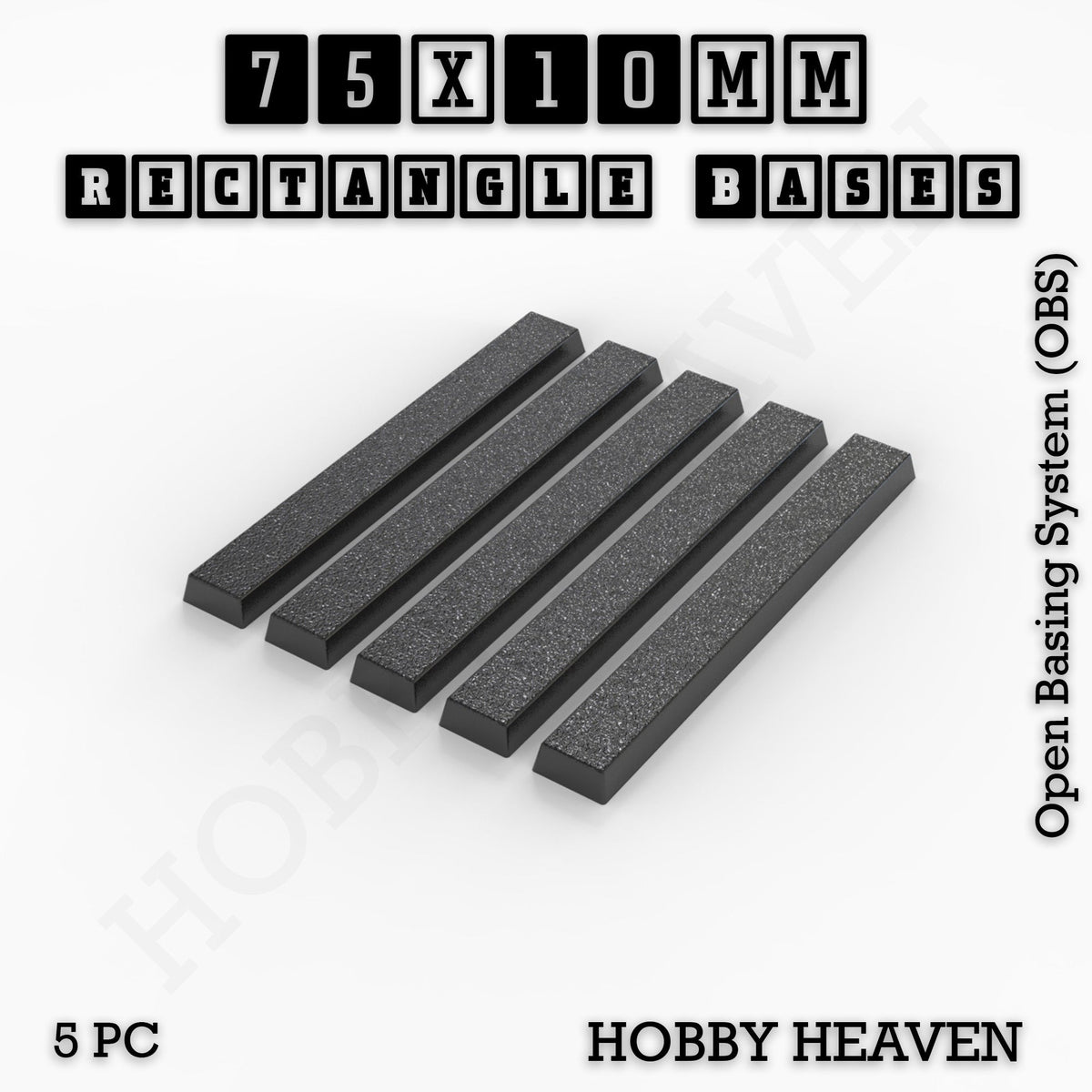 Rectangle Bases Medium Sizes - 75x30mm to 125x40mm and up to 100x90mm Wide - 3D Print Tabletop Games