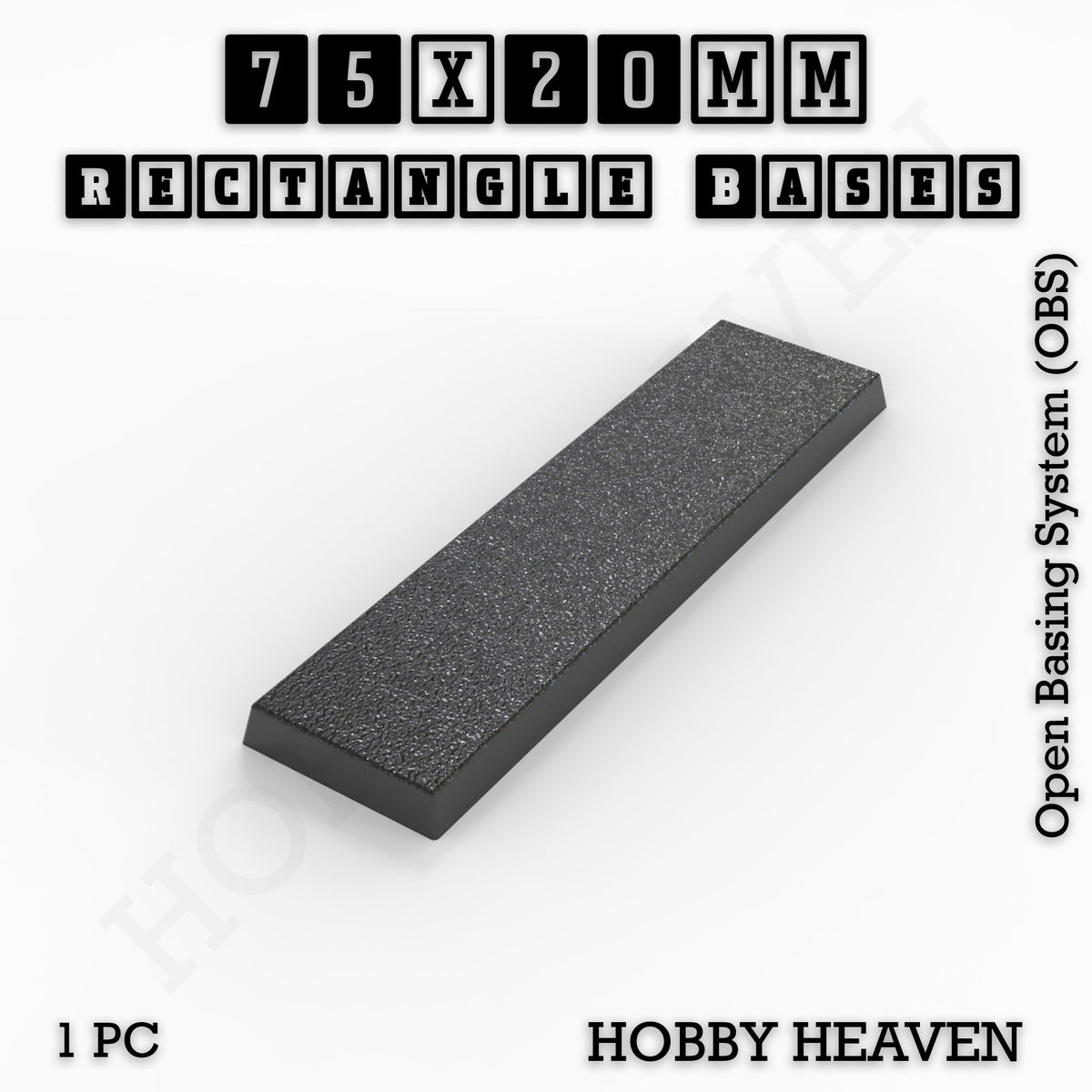 Rectangle Bases Small Sizes - 20x15mm to 75x25mm and up to 60x50mm Wide - 3D Print Tabletop Games