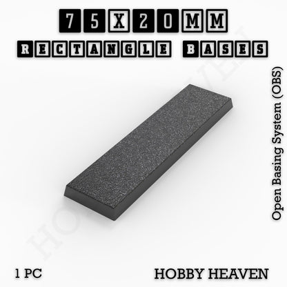Rectangle Bases Small Sizes - 20x15mm to 75x25mm and up to 60x50mm Wide - 3D Print Tabletop Games