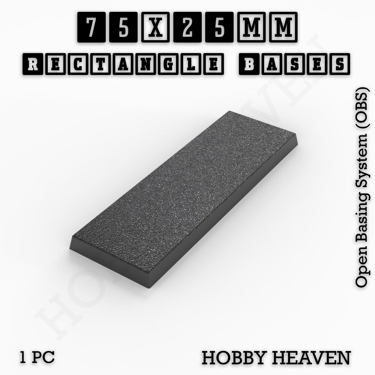 Rectangle Bases Medium Sizes - 75x30mm to 125x40mm and up to 100x90mm Wide - 3D Print Tabletop Games