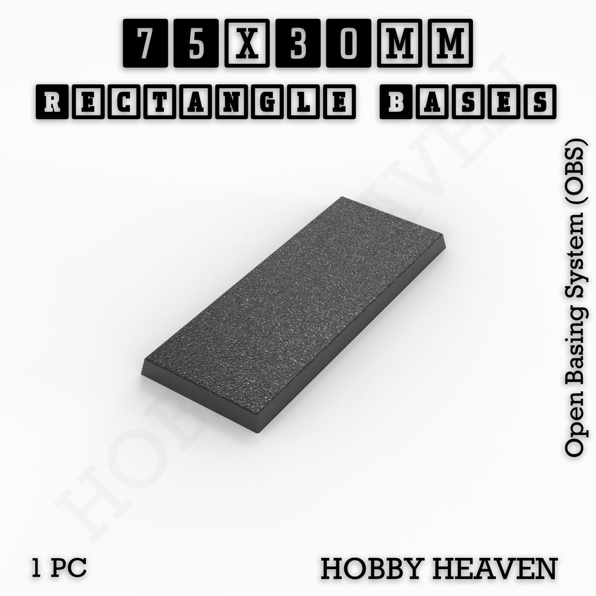 Rectangle Bases Medium Sizes - 75x30mm to 125x40mm and up to 100x90mm Wide - 3D Print Tabletop Games