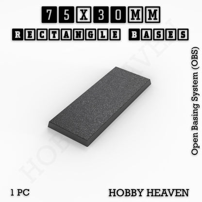 Rectangle Bases Medium Sizes - 75x30mm to 125x40mm and up to 100x90mm Wide - 3D Print Tabletop Games