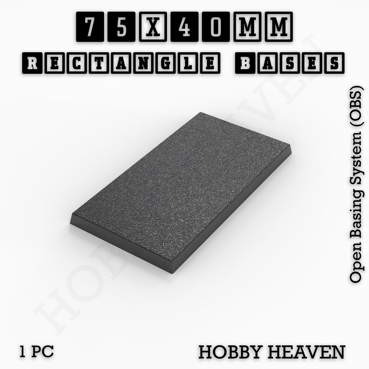 Rectangle Bases Medium Sizes - 75x30mm to 125x40mm and up to 100x90mm Wide - 3D Print Tabletop Games