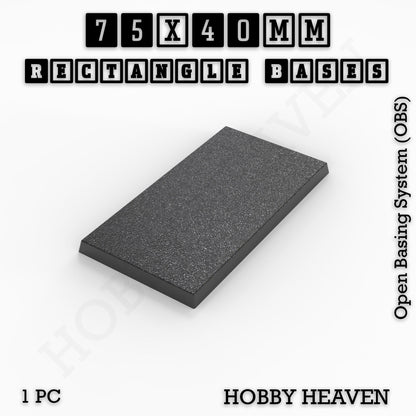 Rectangle Bases Medium Sizes - 75x30mm to 125x40mm and up to 100x90mm Wide - 3D Print Tabletop Games