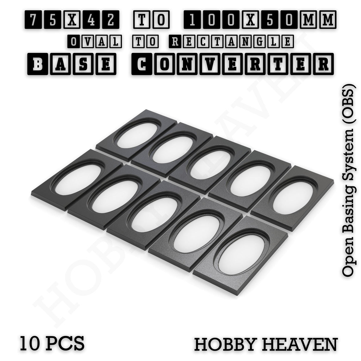 Oval to Rectangle Base Converters 3D Print Full Range