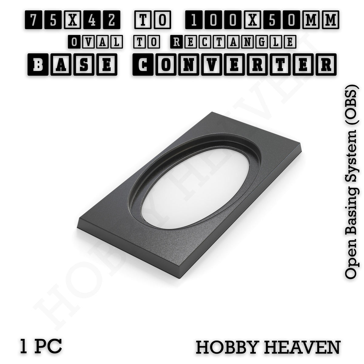 Oval to Rectangle Base Converters 3D Print Full Range
