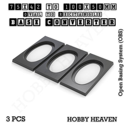 Oval to Rectangle Base Converters 3D Print Full Range