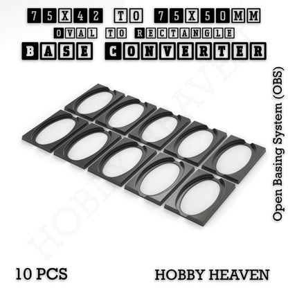 Oval to Rectangle Base Converters 3D Print Full Range