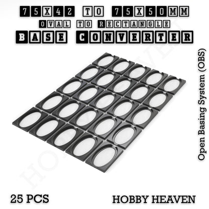 Oval to Rectangle Base Converters 3D Print Full Range