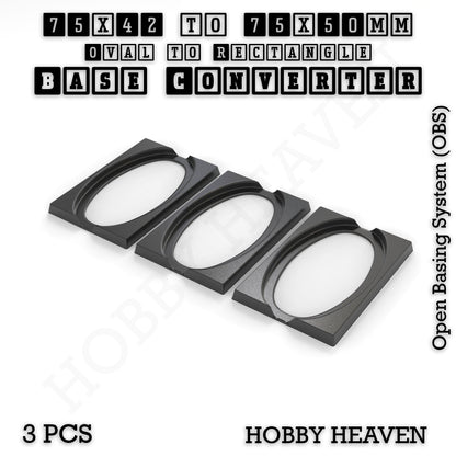 Oval to Rectangle Base Converters 3D Print Full Range