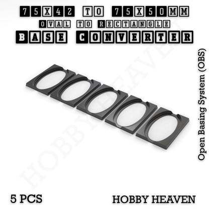 Oval to Rectangle Base Converters 3D Print Full Range