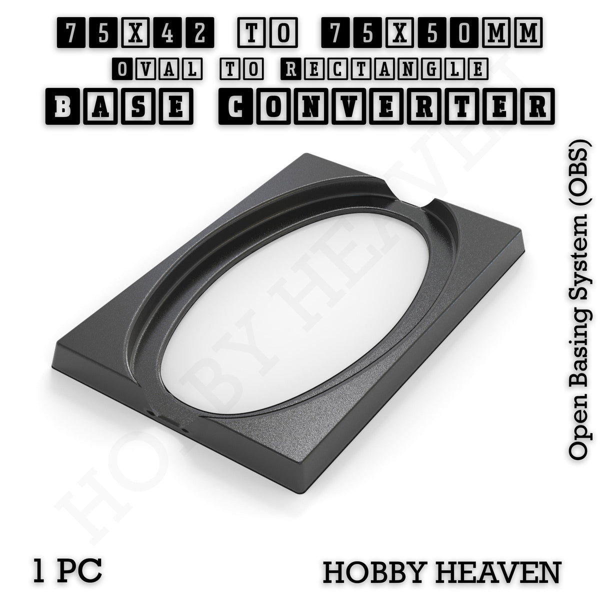 Oval to Rectangle Base Converters 3D Print Full Range