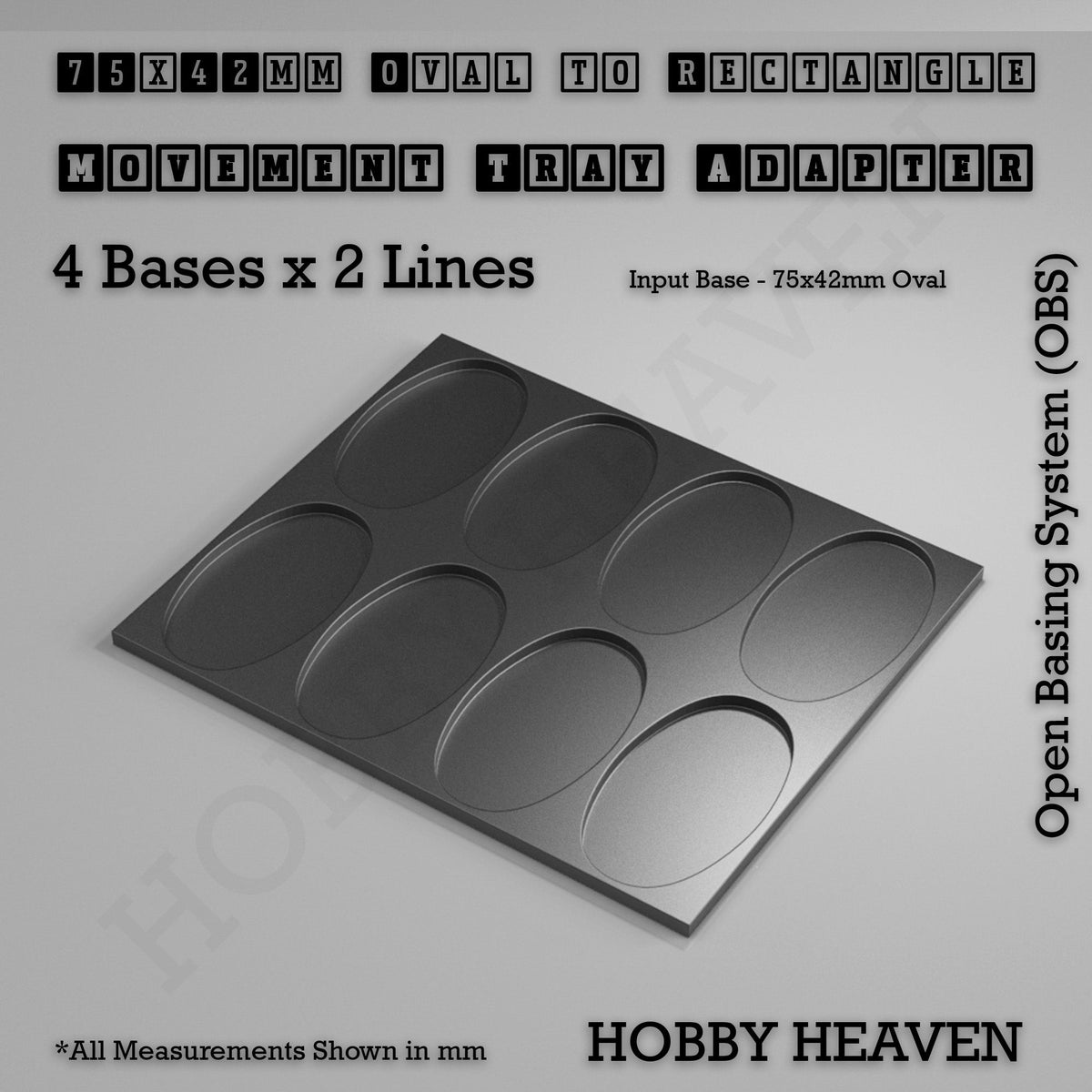 Oval to Rectangle Movement Tray Adapters