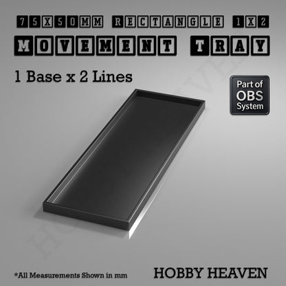 Rectangle Movement Trays | Cavalry & Monsters | 50×25-100×60mm | OBS System