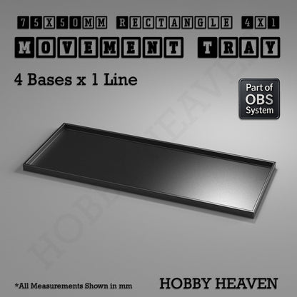 Rectangle Movement Trays | Cavalry & Monsters | 50×25-100×60mm | OBS System