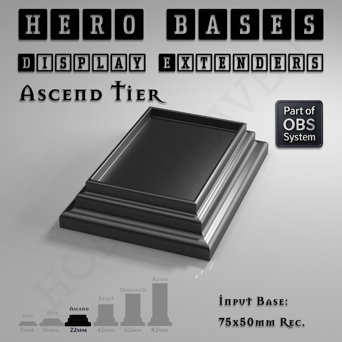 Hero Bases Display Extenders | Squares and Rectangles | Convert Gaming Bases to Display Bases & Plinths