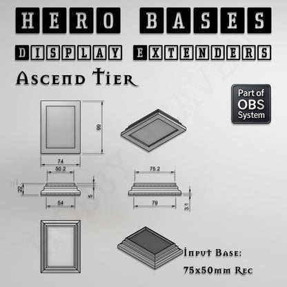 Hero Bases Display Extenders | Squares and Rectangles | Convert Gaming Bases to Display Bases & Plinths