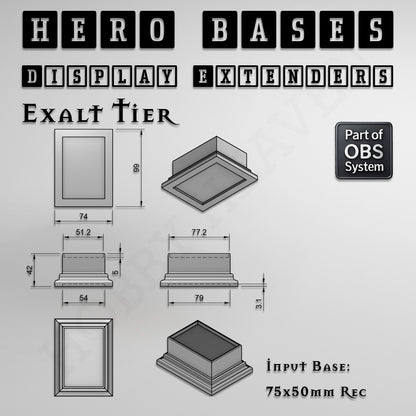 Hero Bases Display Extenders | Squares and Rectangles | Convert Gaming Bases to Display Bases & Plinths