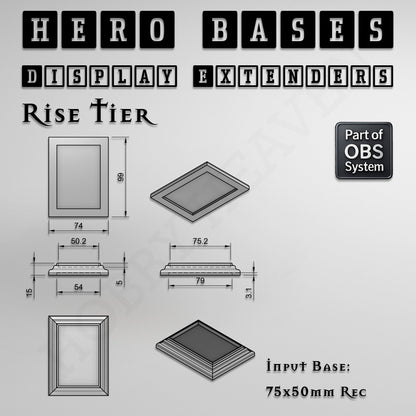 Hero Bases Display Extenders | Squares and Rectangles | Convert Gaming Bases to Display Bases & Plinths