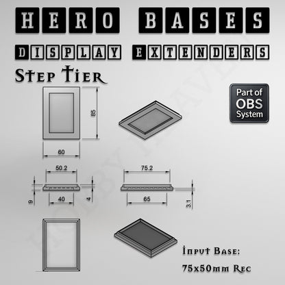 Hero Bases Display Extenders | Squares and Rectangles | Convert Gaming Bases to Display Bases & Plinths