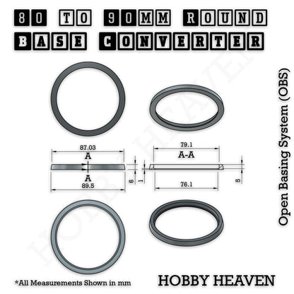 Round to Round Base Converters 3D Print Full Range