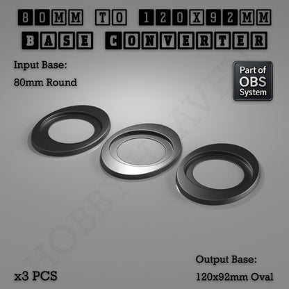 Round To Oval Bases Size Converters 3d Print Full Range