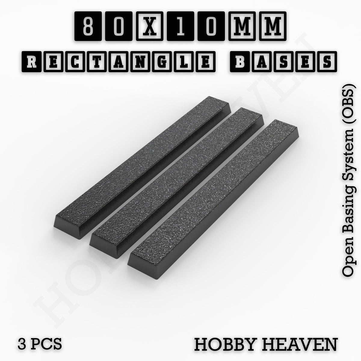 Rectangle Bases Medium Sizes - 75x30mm to 125x40mm and up to 100x90mm Wide - 3D Print Tabletop Games