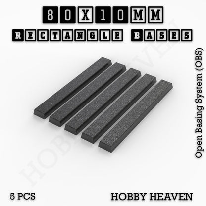 Rectangle Bases Medium Sizes - 75x30mm to 125x40mm and up to 100x90mm Wide - 3D Print Tabletop Games