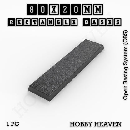 Rectangle Bases Medium Sizes - 75x30mm to 125x40mm and up to 100x90mm Wide - 3D Print Tabletop Games