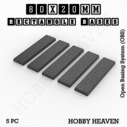 Rectangle Bases Medium Sizes - 75x30mm to 125x40mm and up to 100x90mm Wide - 3D Print Tabletop Games